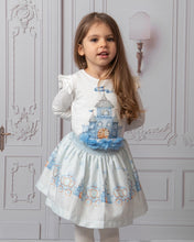 Load image into Gallery viewer, Blue &#39;castle in the sky&#39; Caramelo skirt set