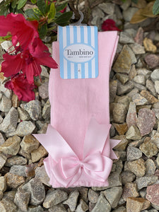 Pink double bow tambino socks