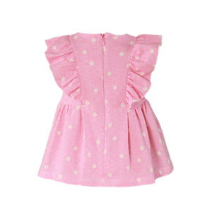 Miranda pink polka dot baby dress