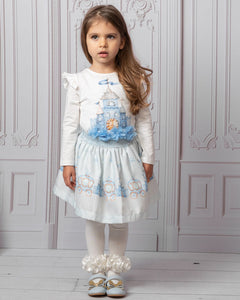 Blue 'castle in the sky' Caramelo skirt set