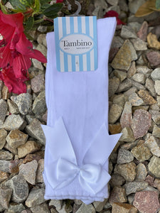 White double bow tambino socks