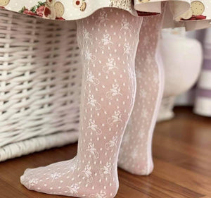 Cream lace condor tights