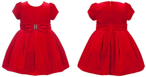 Red velvet balloon chic dress