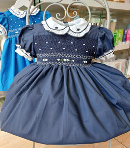 Navy smock dress * small fitting