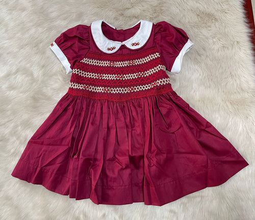 Wine smock with hairbows