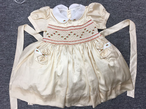 Cream with red smocking( in stock)