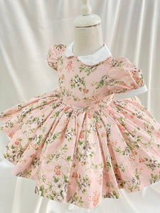 Peach floral classic dress