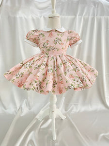 Peach floral classic dress