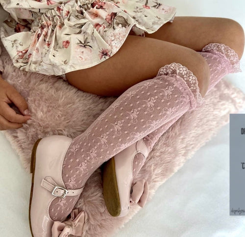 Pink condor lace socks