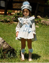 Load image into Gallery viewer, Girls blue skirt and blouse set