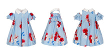 Load image into Gallery viewer, LBlue roses Balloon Chic dress, bag and hairband