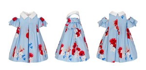 LBlue roses Balloon Chic dress, bag and hairband