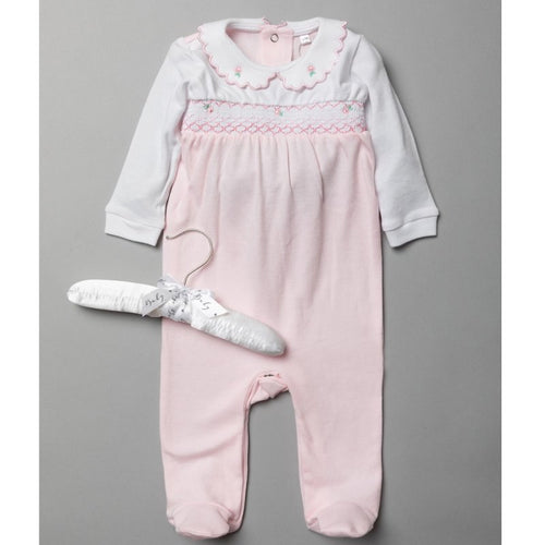 Baby girls cotton smock all in one