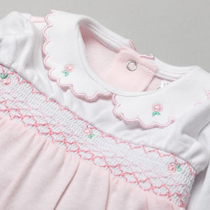 Baby girls cotton smock all in one